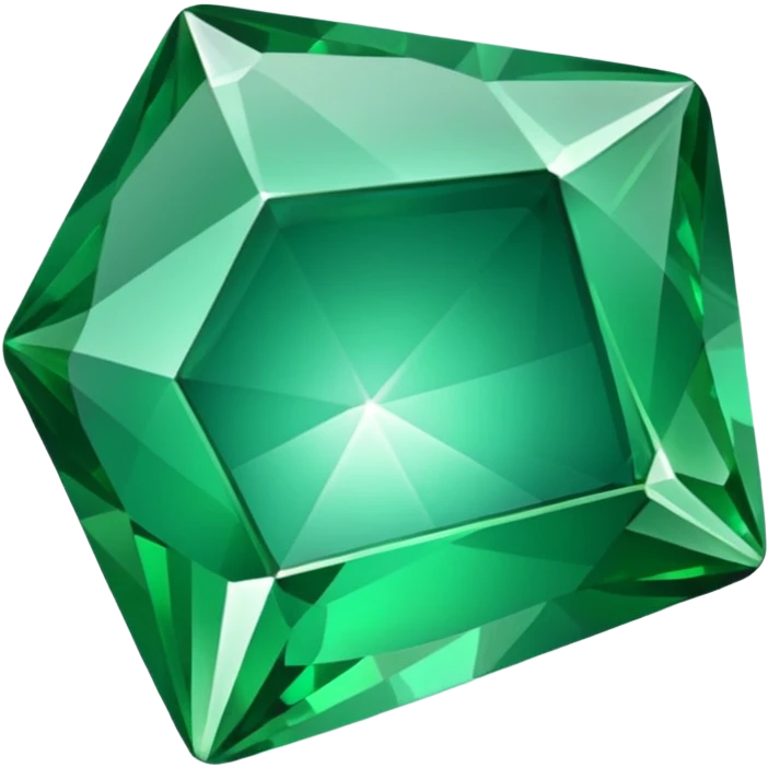 GREEN emerald, diamond gem shape, realistic emoji
