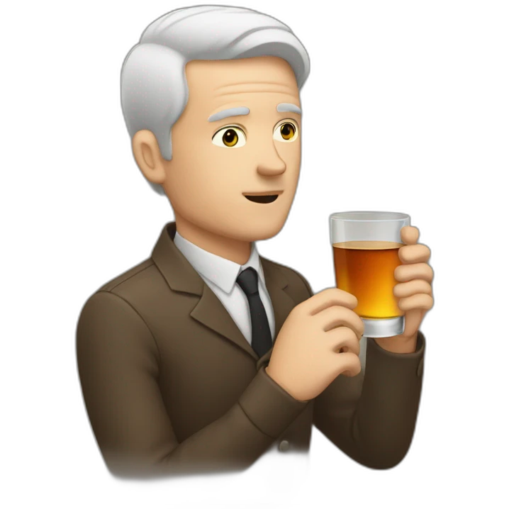 White Man who drinks a whisky emoji