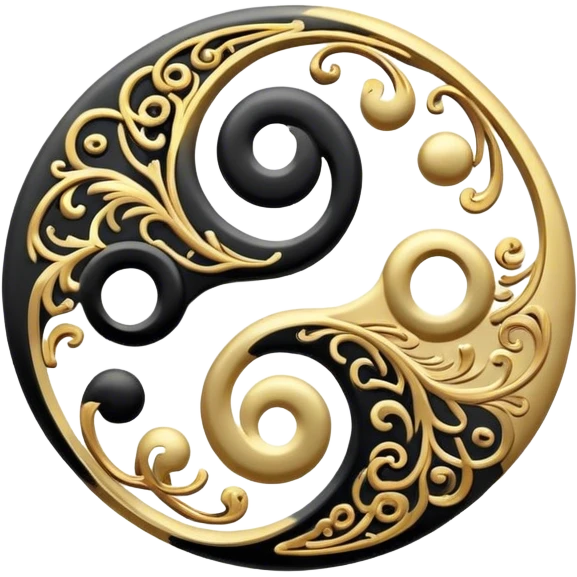 Black and gold yin yang emoji