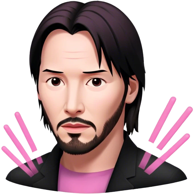 Keanu Reeves Neo Matrix pink emoji