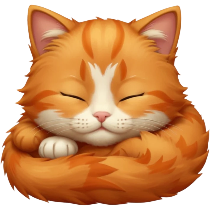 cute orange kitten sleeping emoji