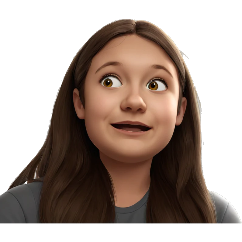 girl with brown hair indoors emoji