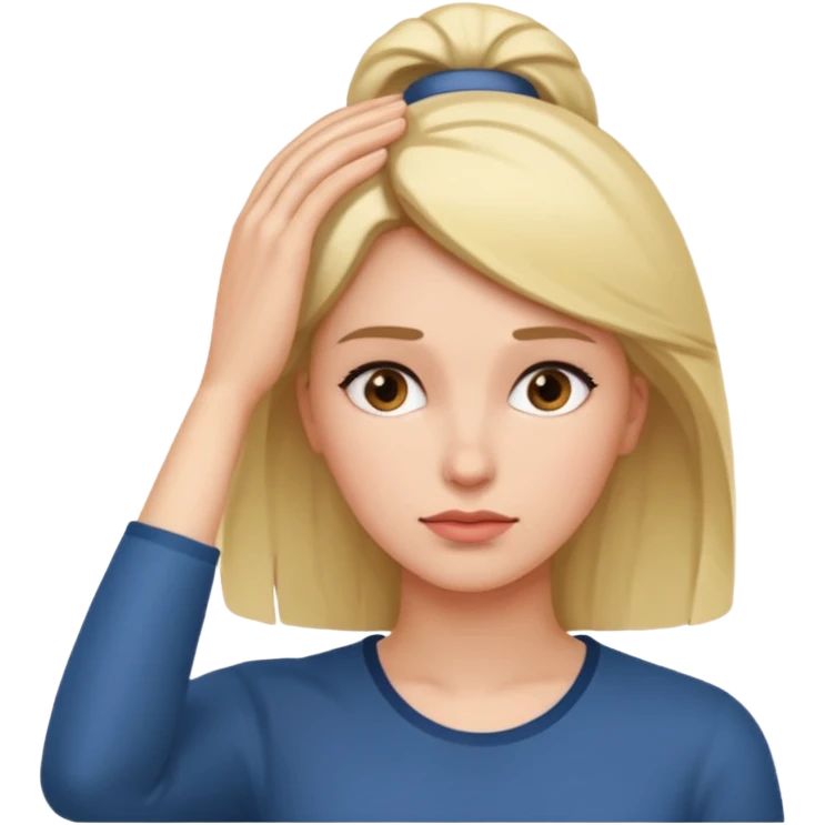 decision gesture women hand on head emoji