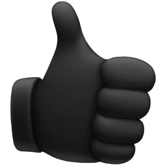 thumbs up in black style emoji