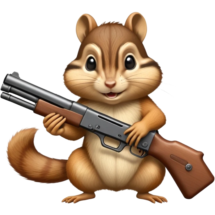 Chipmunk holding gun emoji