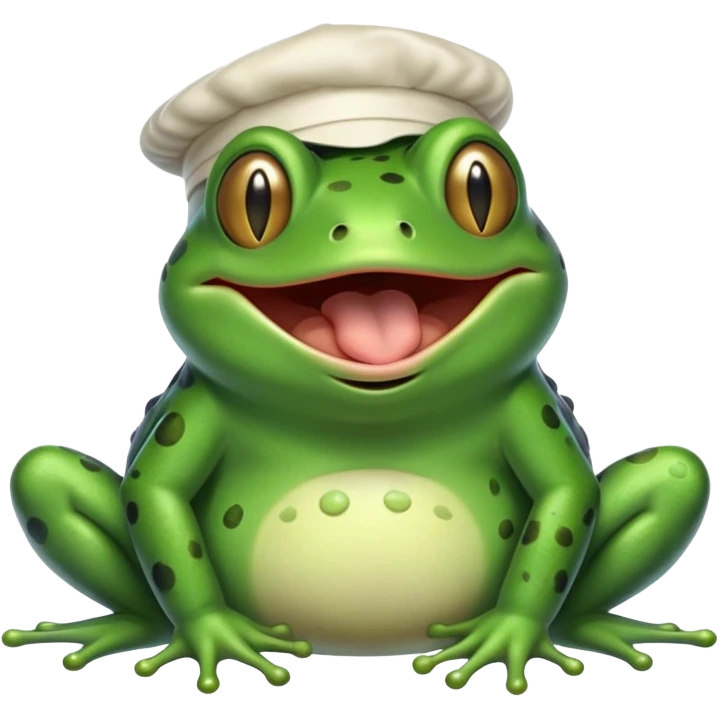 sleepy frog with nightcap yawning cutely emoji
