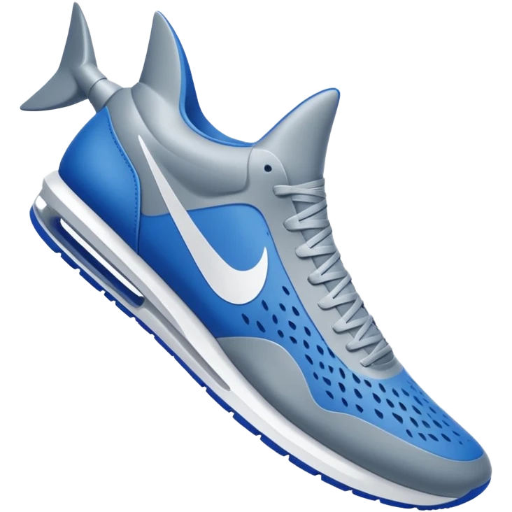 Make a shark with blue Nike shoes  emoji