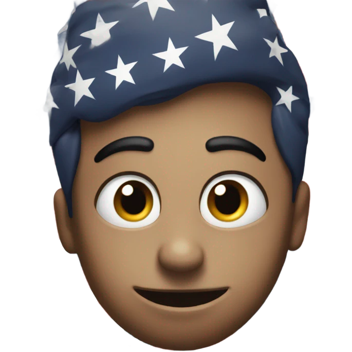 american flag with eyebrow on top  emoji