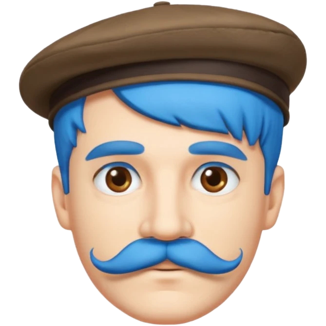 blue haired man and hat and mustache emoji