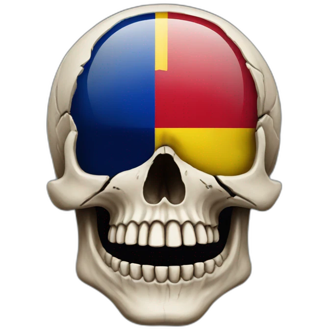 skull emoji with the romanian flag emoji
