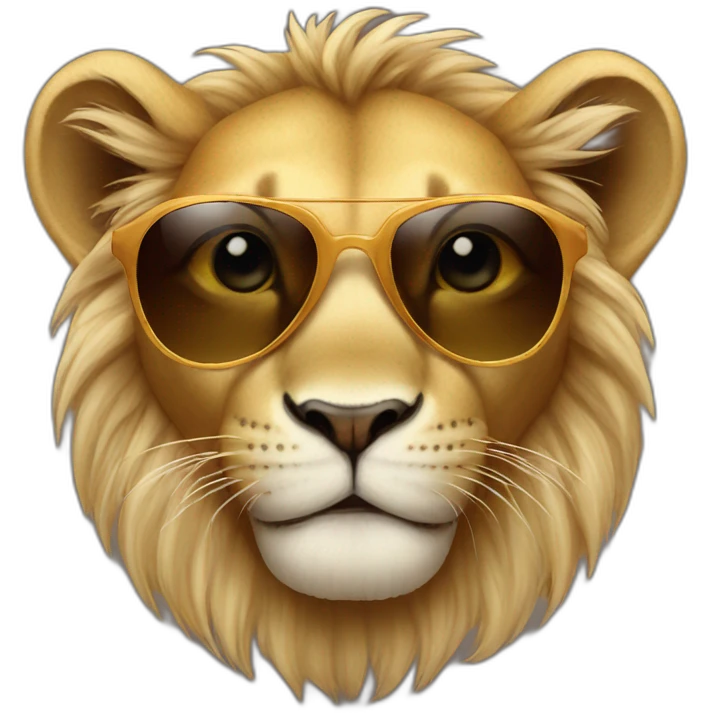 Baby lion wearing sunglasses emoji
