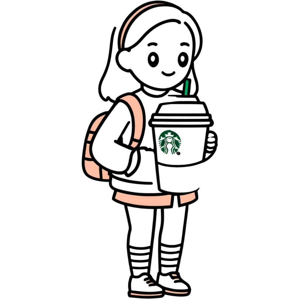 Girl with starbucks emoji