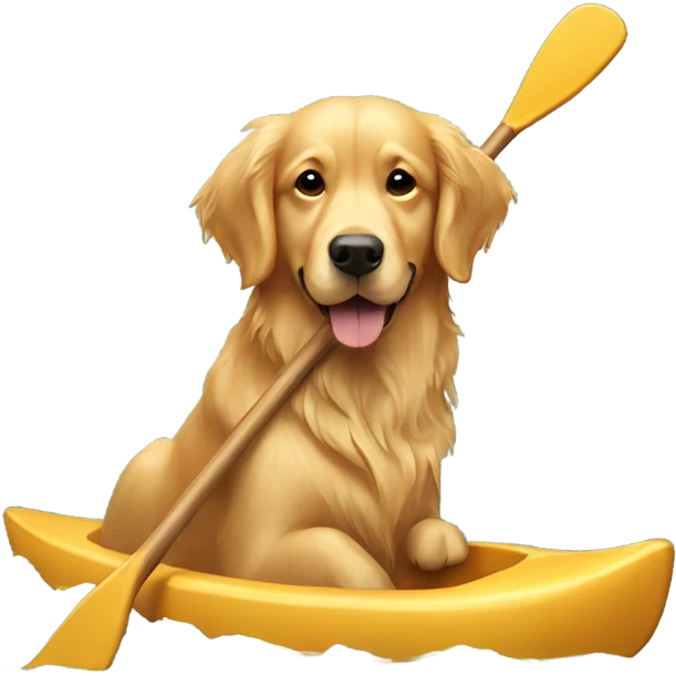 Golden retriever with moose paddle emoji