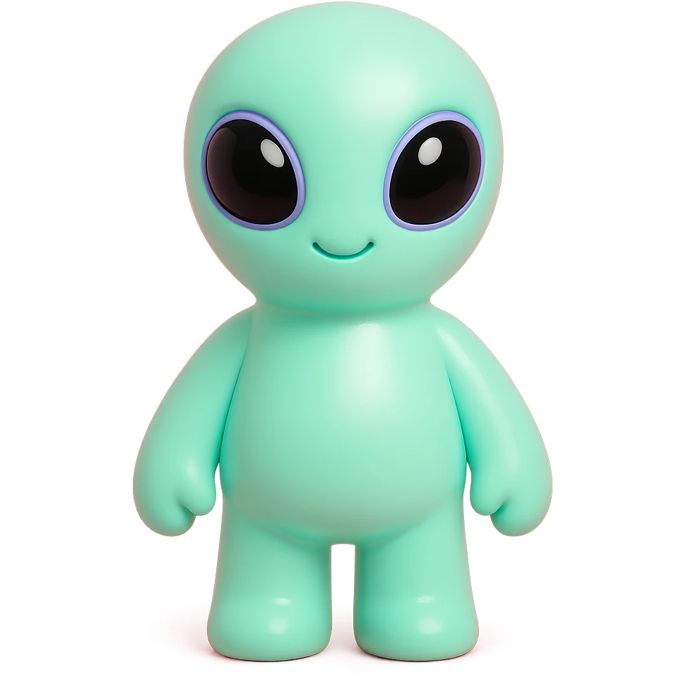 friendly alien character with big eyes emoji