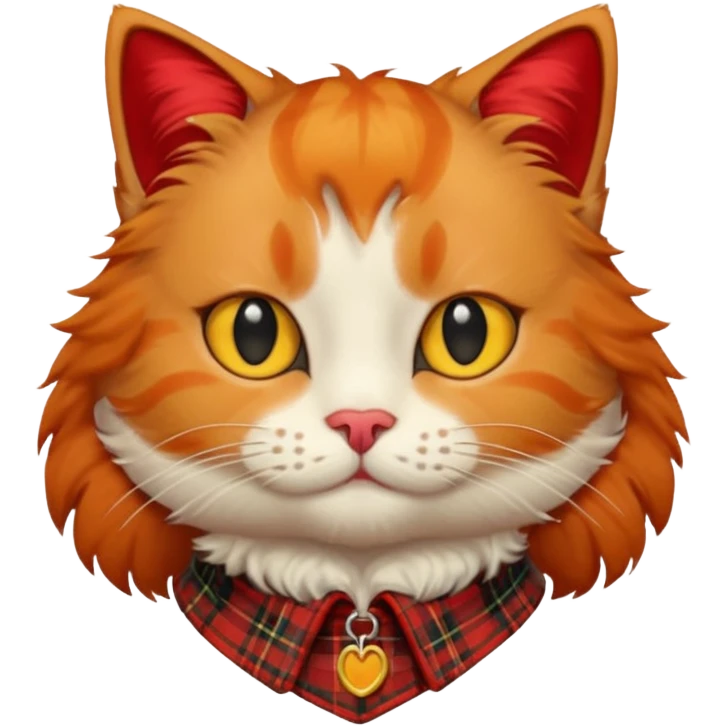 Cat cat with red plaid collar emoji