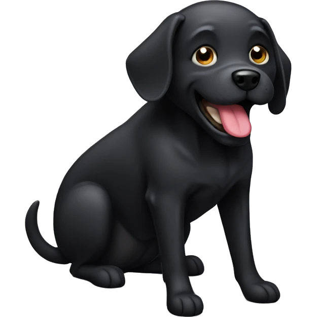 Black dog pooping  emoji