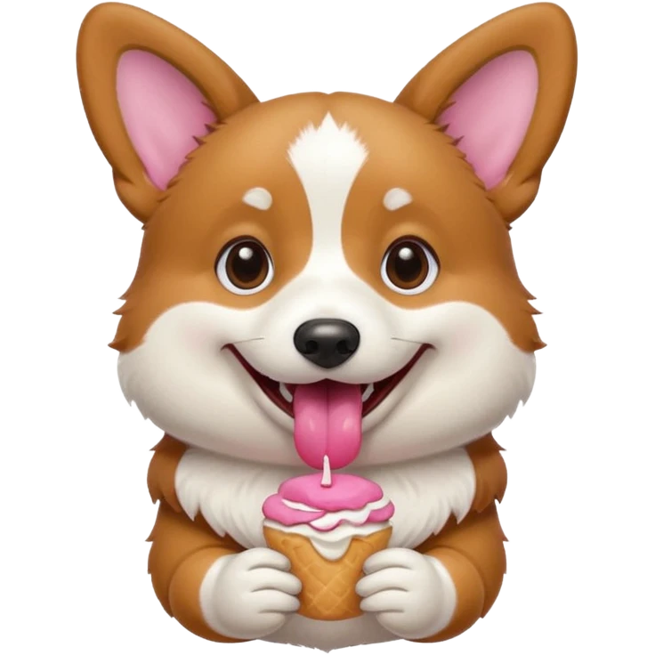 tricolor corgi eating food emoji