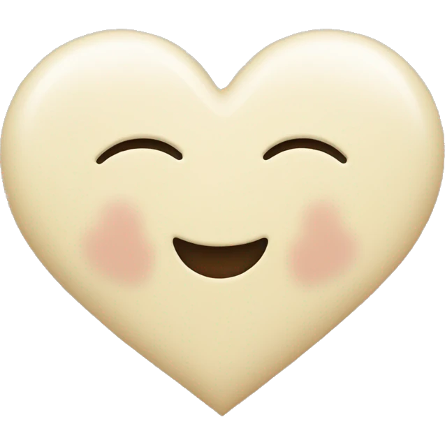 Cream coloured emoji heart  emoji