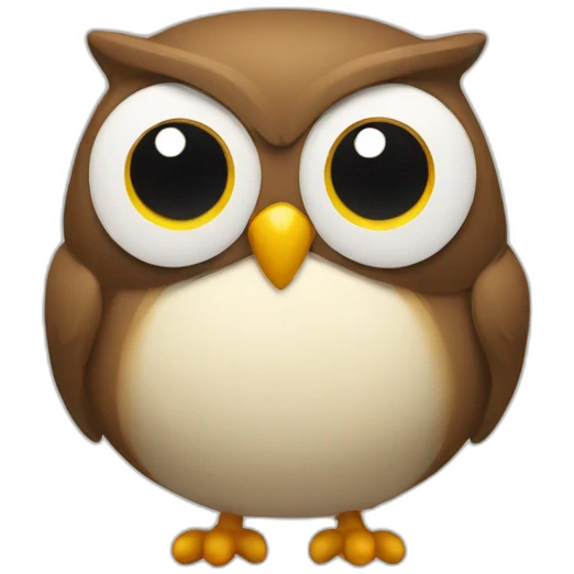 Fat men shaped owl emoji