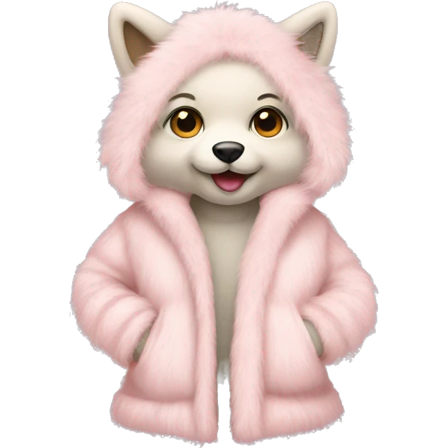 Light pink fur coat emoji