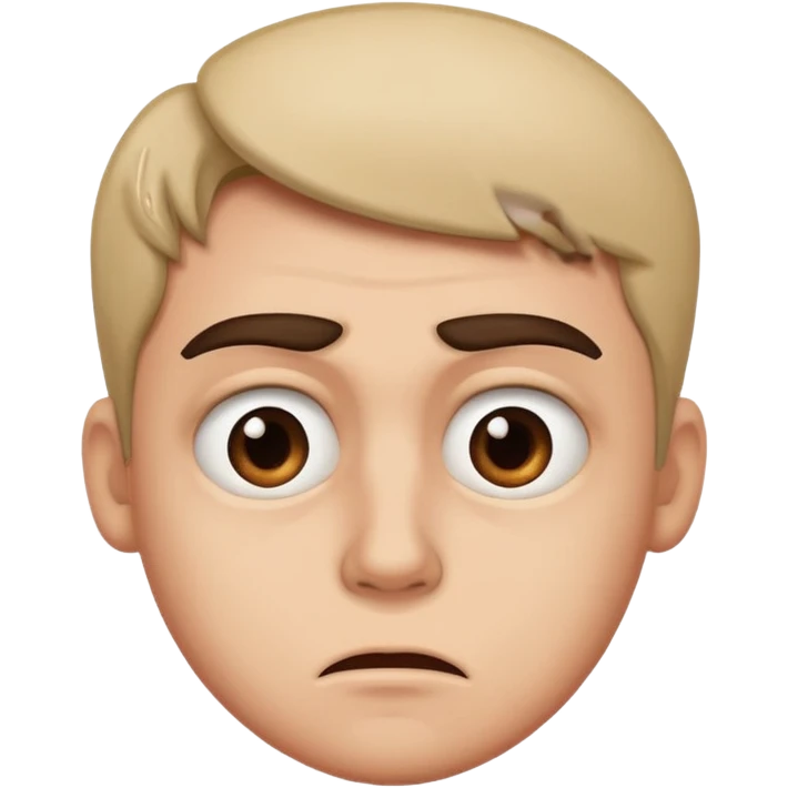 Looking to the side while disgusted face emoji