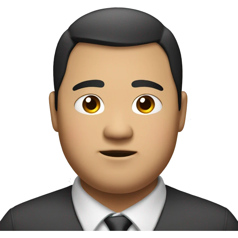 A fat Asian dude with a middle a stagger black hair and a middle part who is short but fat emoji