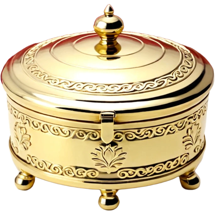  драгоценная шкатулка круглая для украшений золотая emoji