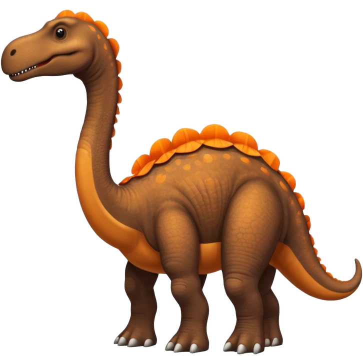 Giant brown brontosaurus with orange frills on its back emoji