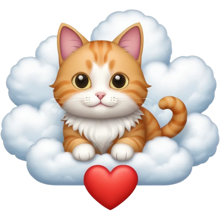 Cat flying on a heart cloud  emoji