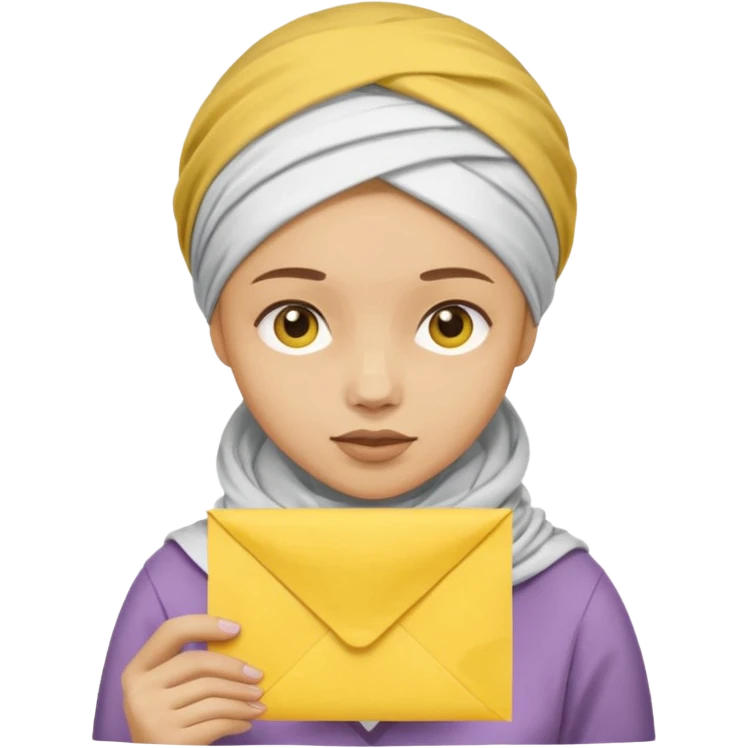 truthahnvogel with headscarf holding yellow paper emoji