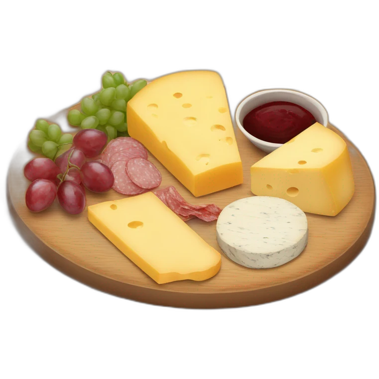 full cheese charcuterie platter on wooden board emoji