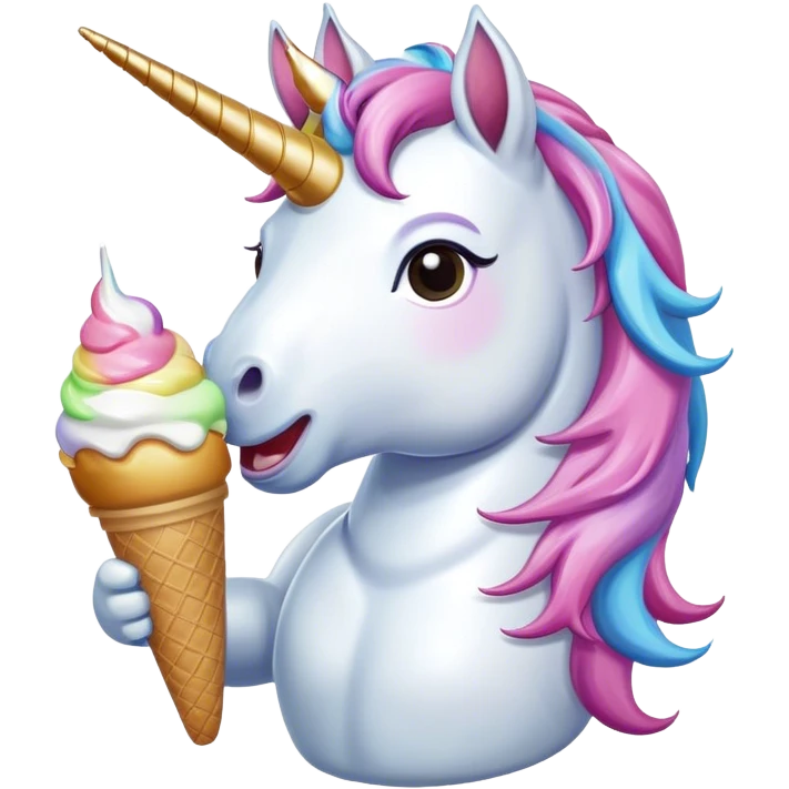 unicorn eating ice cream  emoji