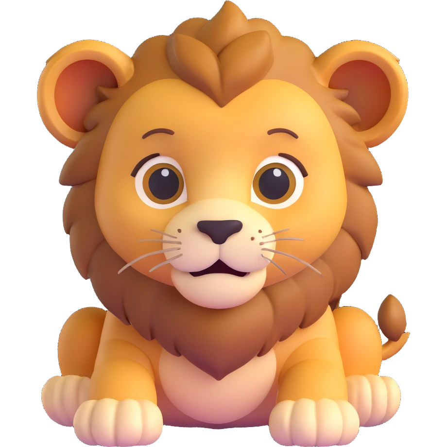 adorable lion cub emoji