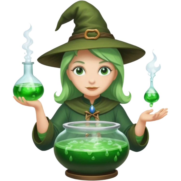 green witch cooking potion emoji