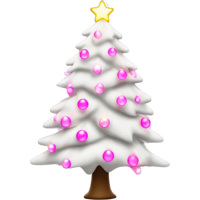 white christmas tree with pink lights  emoji