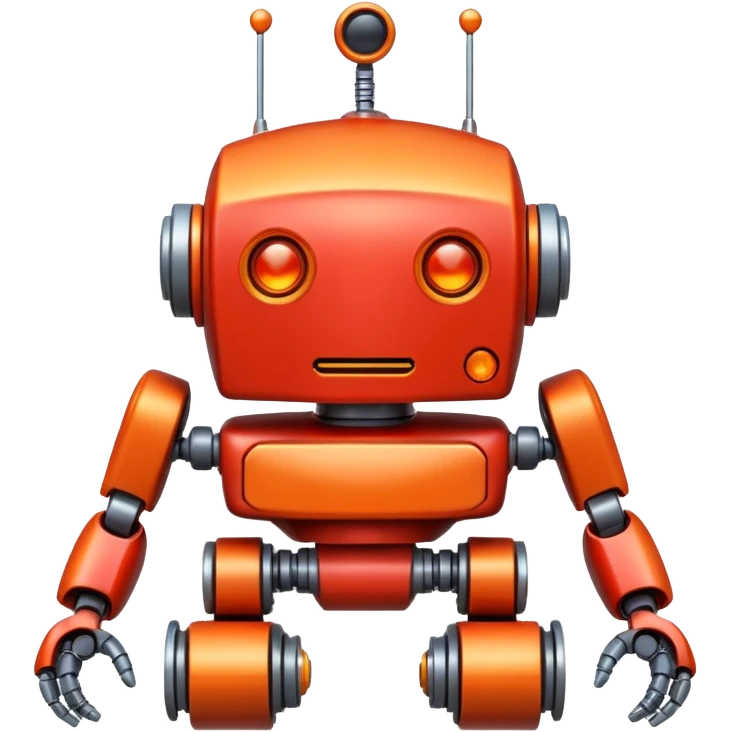 red and orange robot emoji