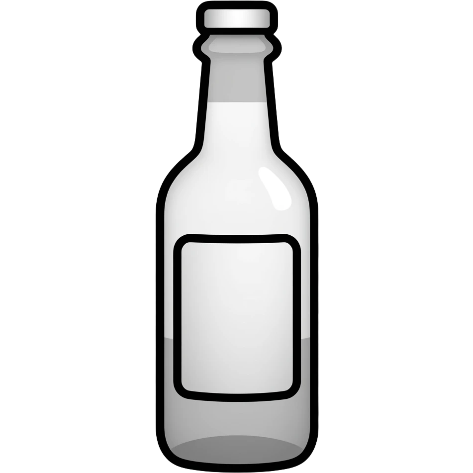 dame una botella con solo el contorno en negro, lo demas no existe emoji