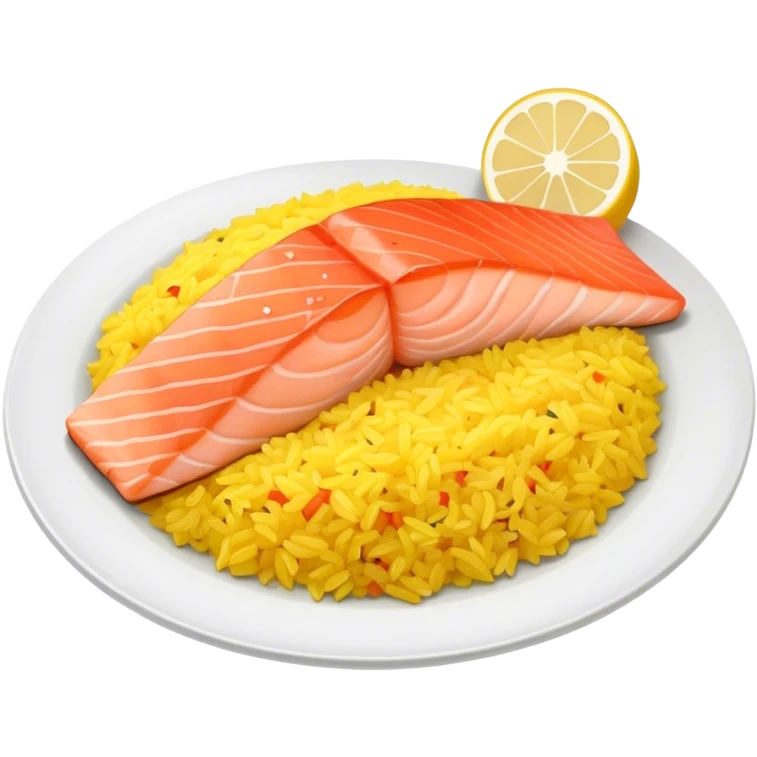 Yellow rice and salmon emoji