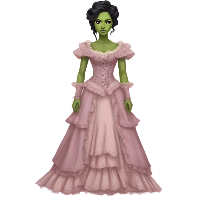 gamora in Victorian dress elegant pink  full body  emoji