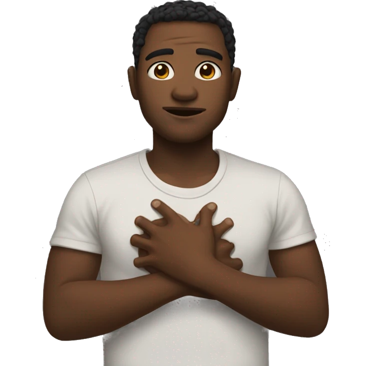 Holding chest in a heartbreak  emoji