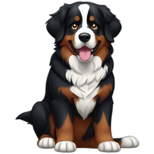 Bernese mountain dog in the night emoji