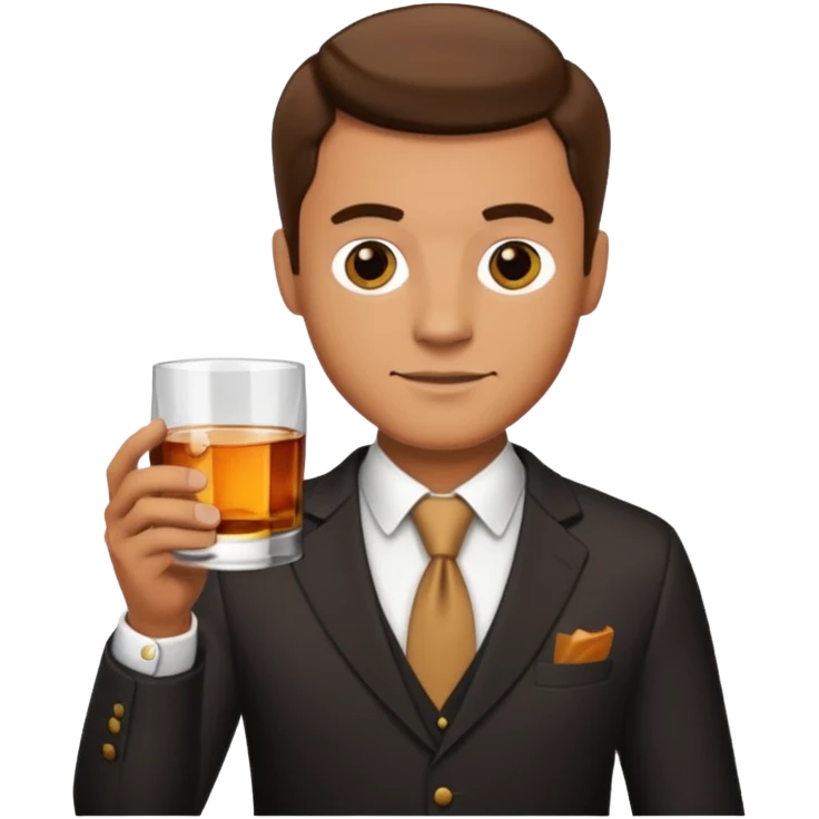 man with drink , formal shirt emoji
