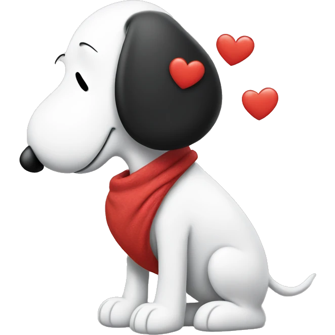 snoopy with heart  emoji