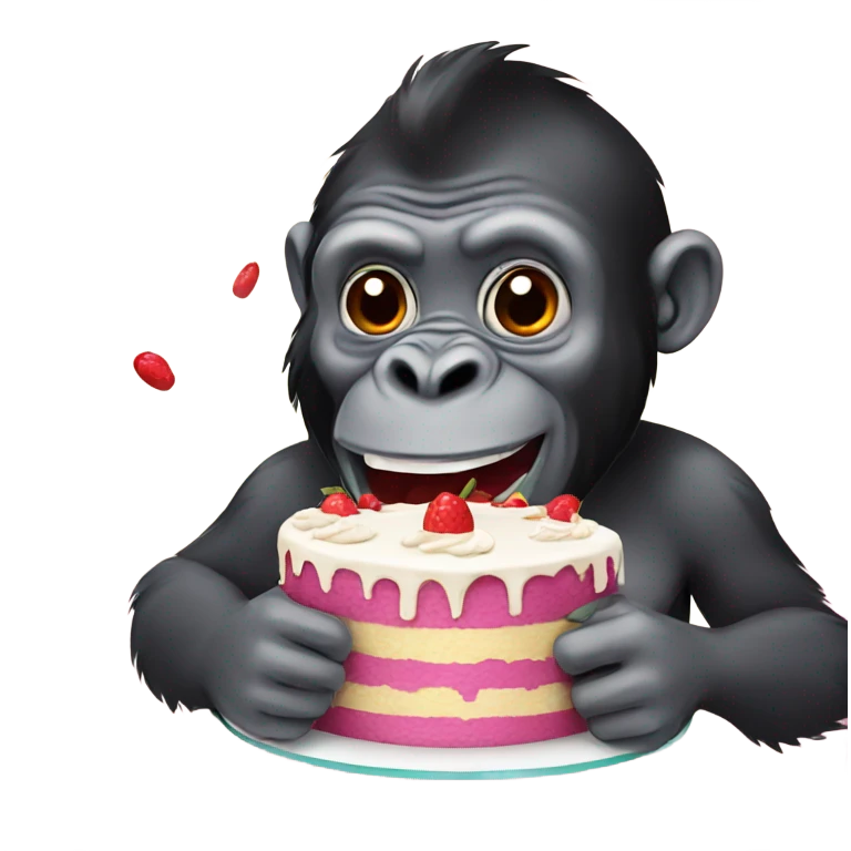 Gorilla eating cake emoji