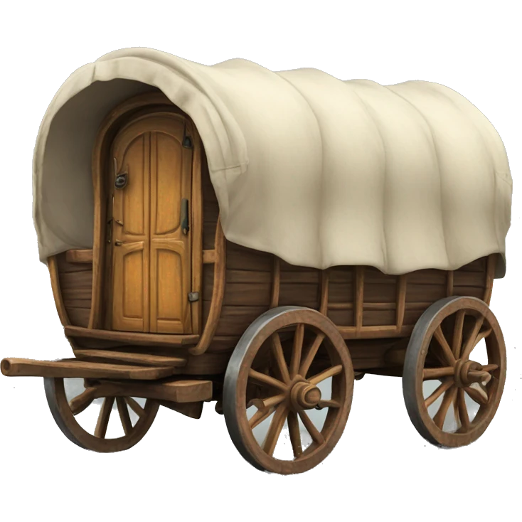 Realistic vintage round gypsy wagon emoji
