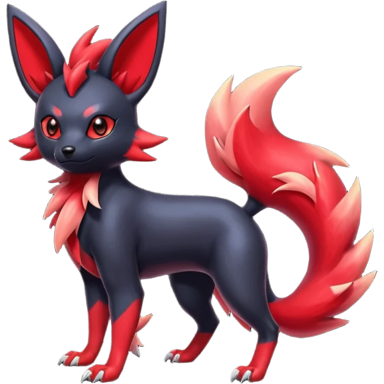  Shiny red Zorua-Umbreon-Salandit-Jolteon-fusion emoji