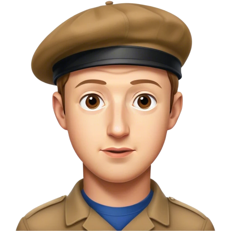 mark zuckerberg with beret looking like a artist emoji