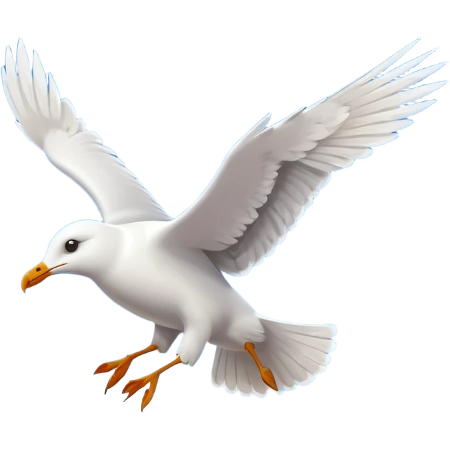 Seagull flying  emoji