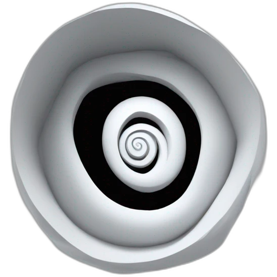 white 3d spiral in black hole emoji