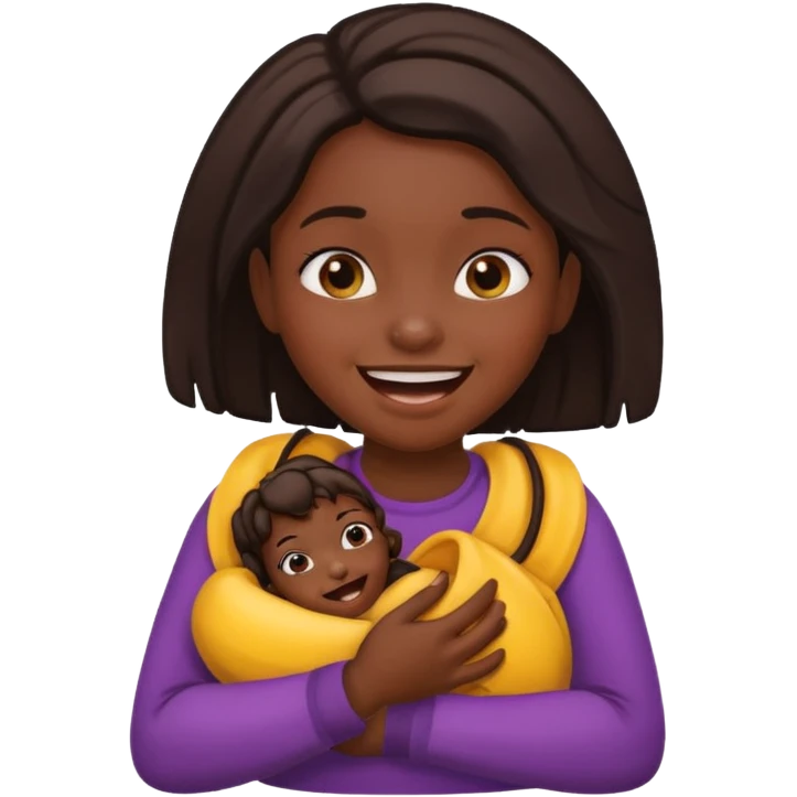 african girl choking herself and smiling emoji